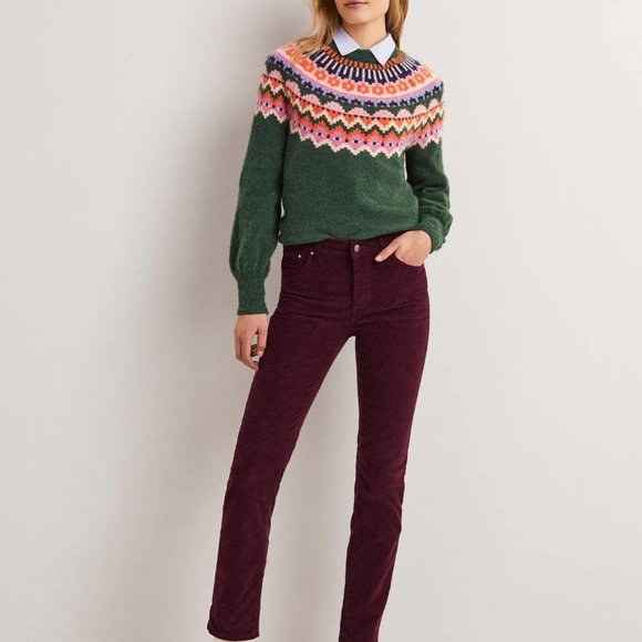 Boden Pants - Boden Corduroy Slim Straight Jeans in Mulled Wine Sz 8R